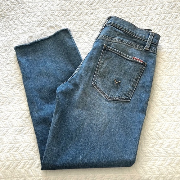 Hudson Noa High Rise Straight Cropped Jean Frayed Hem in Addison Size 26 - Picture 13 of 17